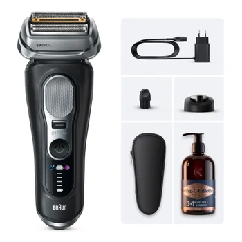 Braun Bundle: Series 9 Pro+ 9610s Shaver & King C. Gillette Beard Care