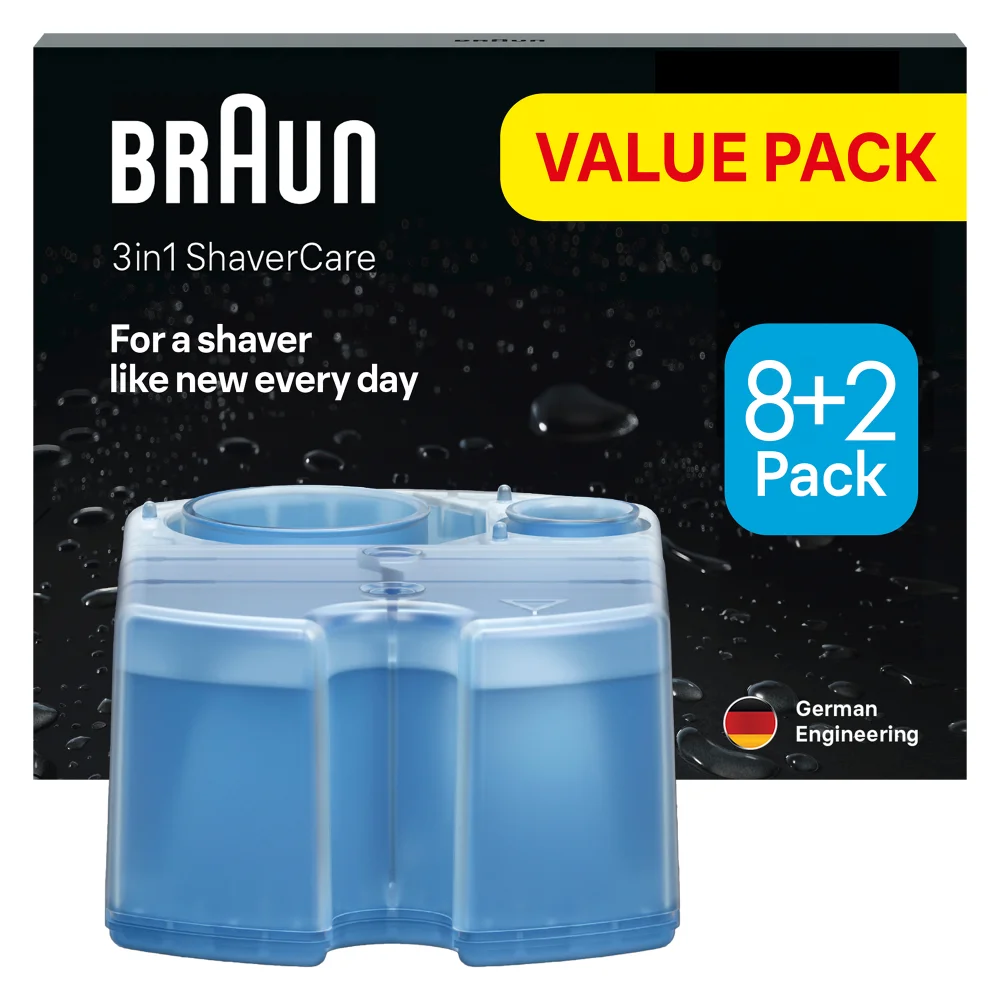 Braun 3in1 ShaverCare cleaning cartridge 8+2 Value Pack, for a shaver like new.