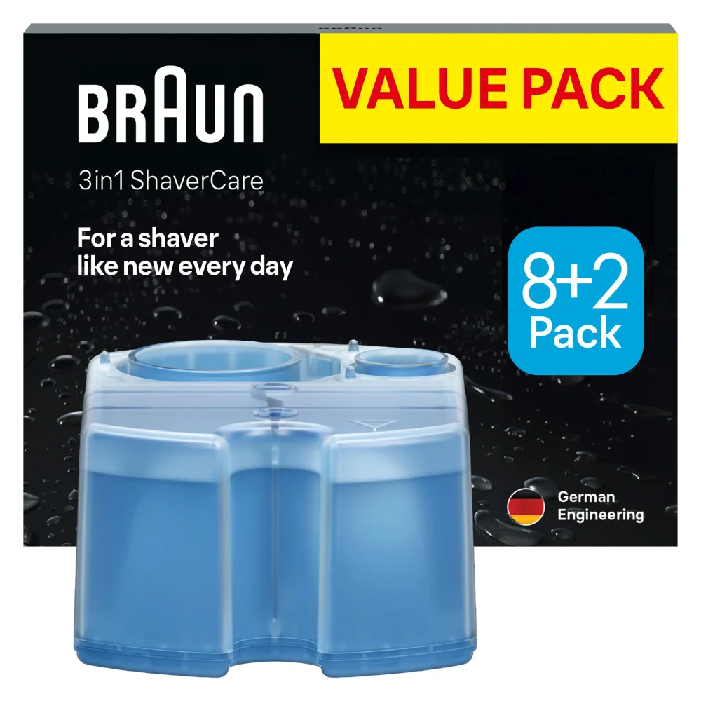 Image of Braun 3 in 1 ShaverCare Cleaning Cartridges Value Pack 8+2