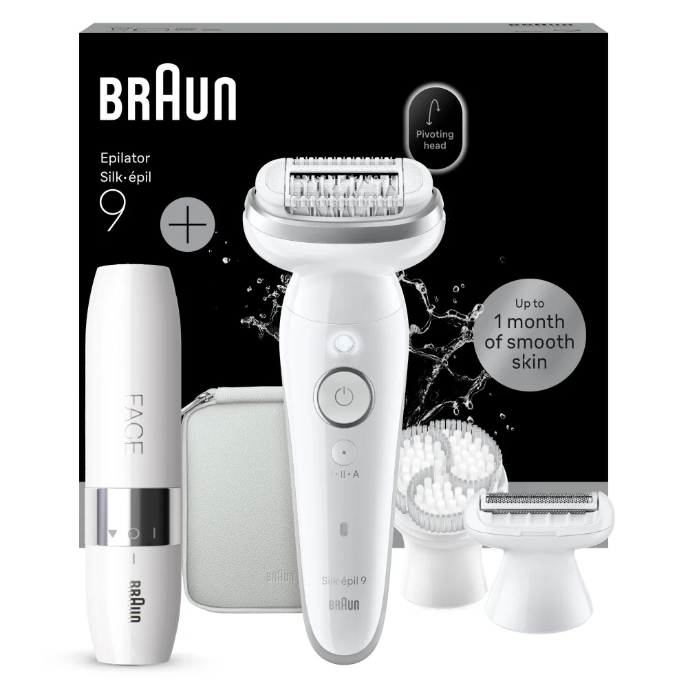 Product packaging of Braun Bundle: Epilator Model 9-061 and Face Trimmer