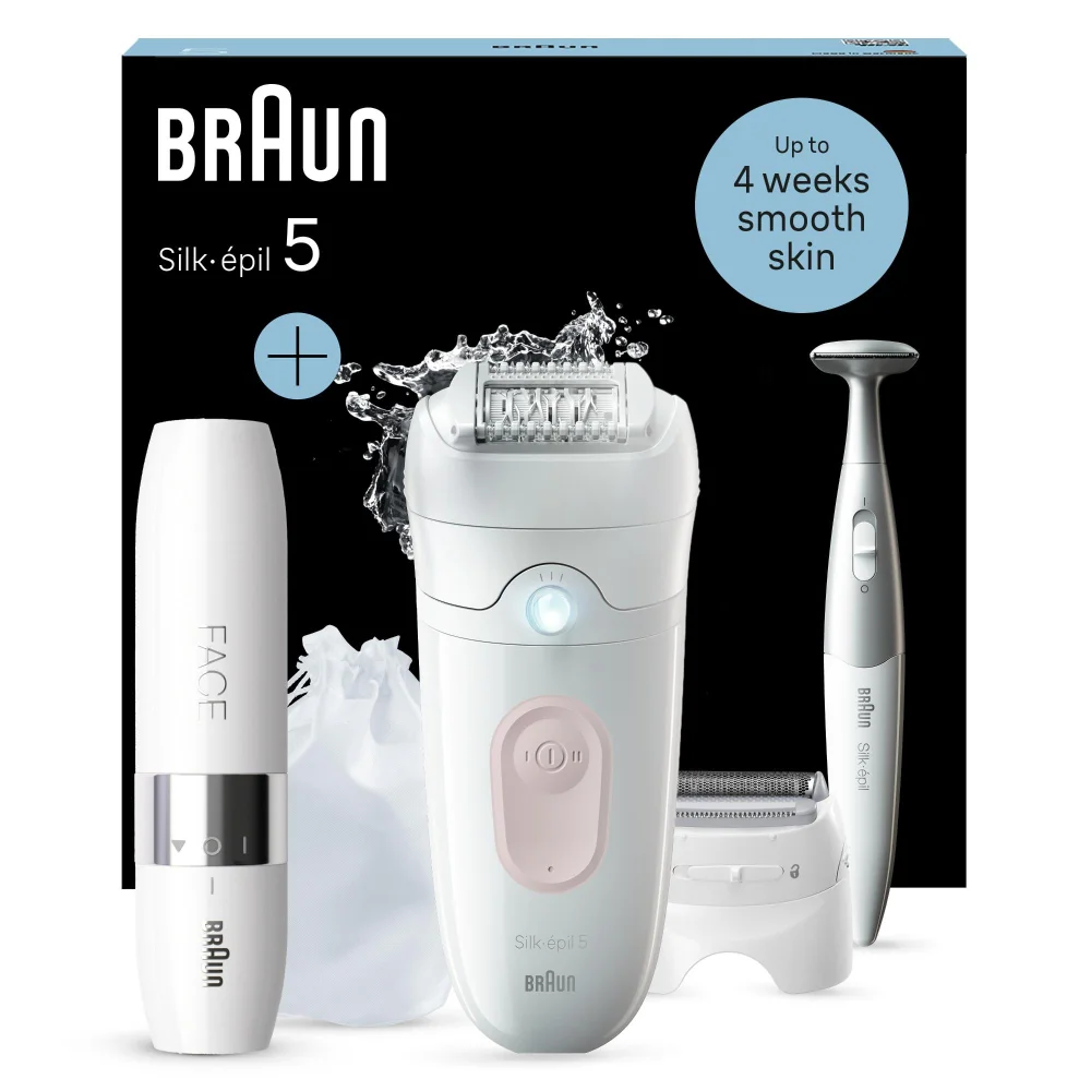 Product packaging of Braun Bundle: Epilator Model 5-230 and Face Trimmer