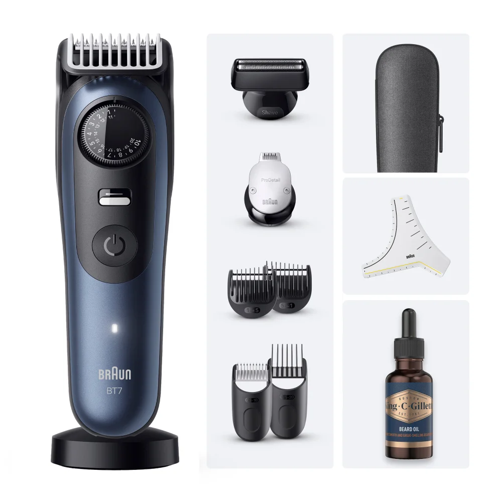 Braun Bundle: Beard Trimmer 7 BT7540 & King C. Gillette Beard Care Image 1