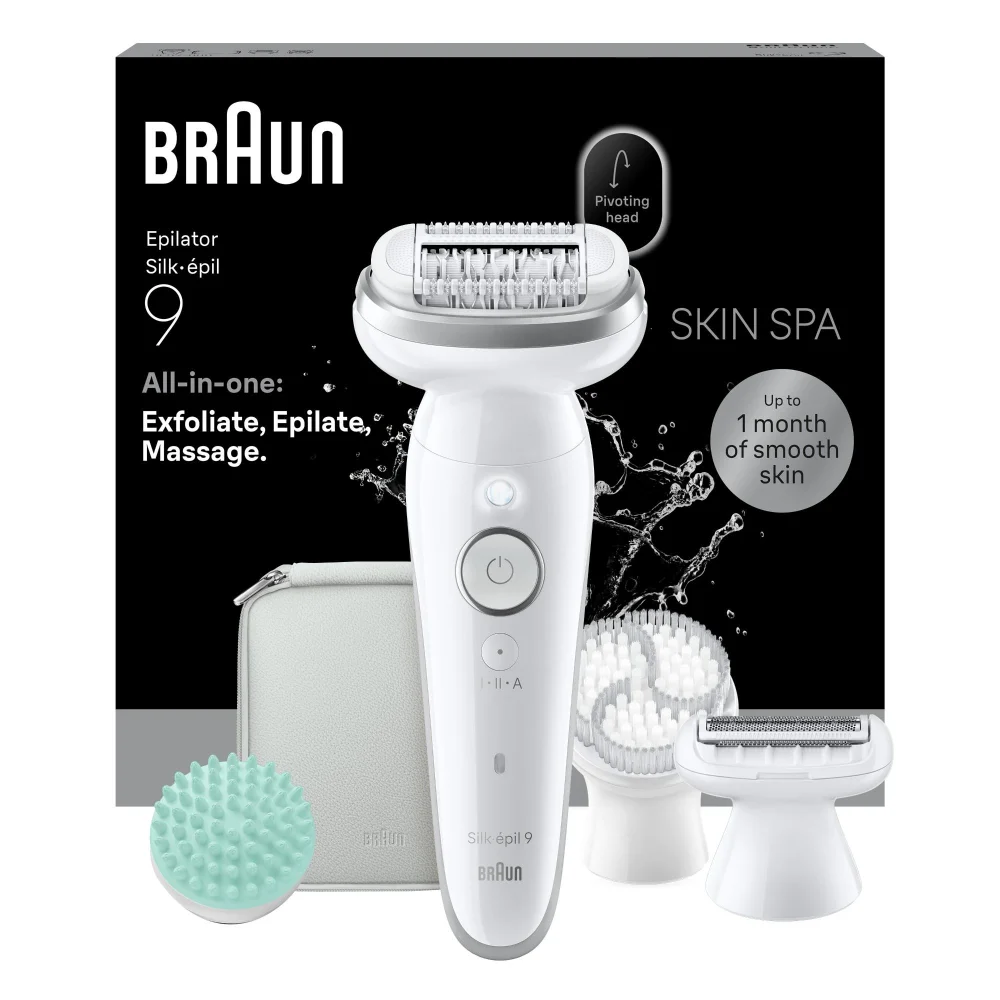Product packaging of Braun Facial Epilator Model SES9- 080