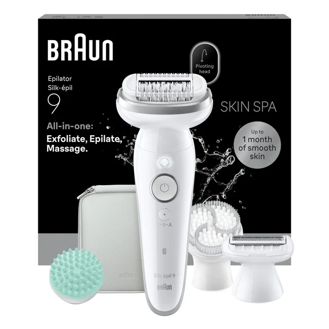 Product packaging of Braun Facial Epilator Model SES9- 080