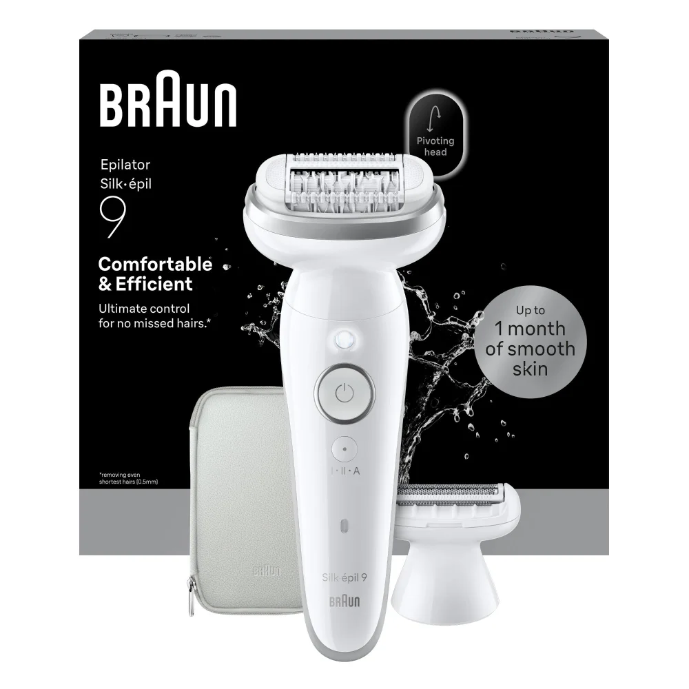 Product packaging of Braun Facial Epilator Model SES9- 030