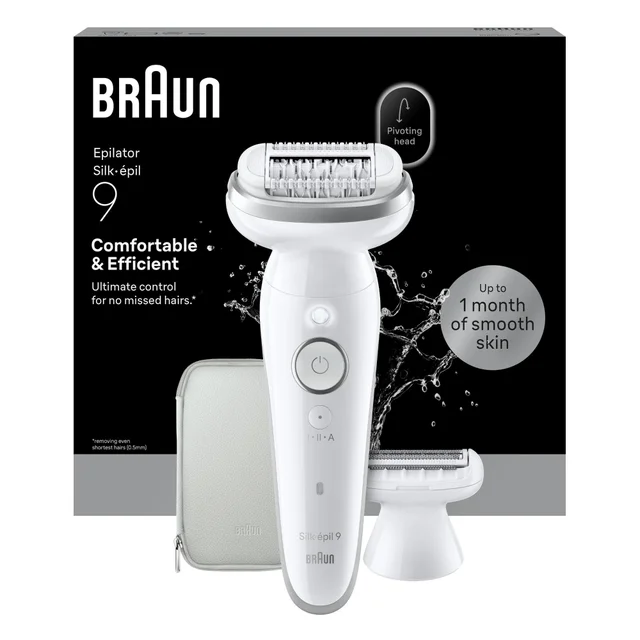 Product packaging of Braun Facial Epilator Model SES9- 030