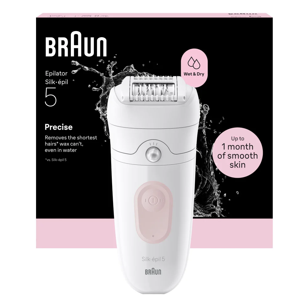 Product packaging of Braun Facial Epilator Model SE5- 000