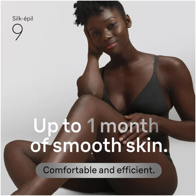 Braun Silk-épil 9 marketing image highlighting 'up to 1 month of smooth skin'.