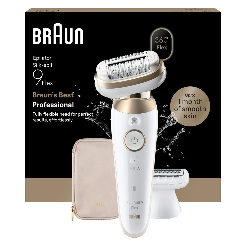 Product packaging of Braun Facial Epilator Model SES9-030 3D