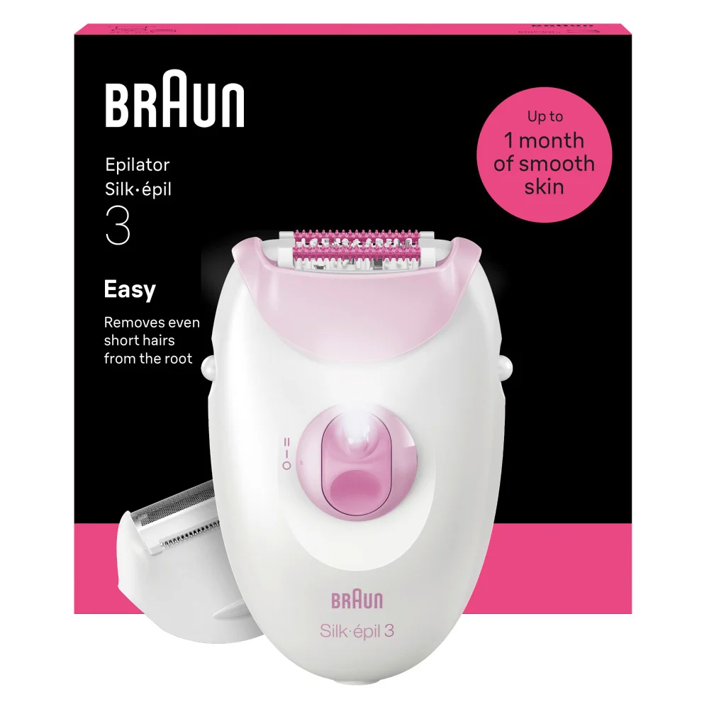 Product packaging of Braun Epilator Model SE3-031