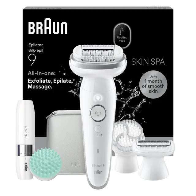 Product packaging of Braun Facial Epilator Model SES9- 381