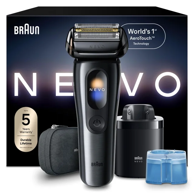 Image of Braun NEVO11015C Electric Shaver SBOX showing device and outer packaging