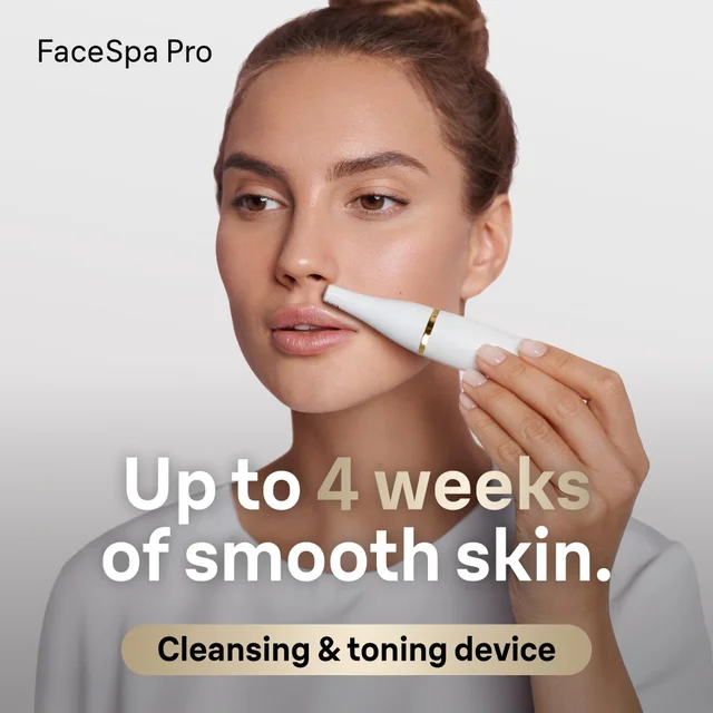 FaceSpa Pro ad: Cleansing & toning device for up to 4 weeks of smooth skin
