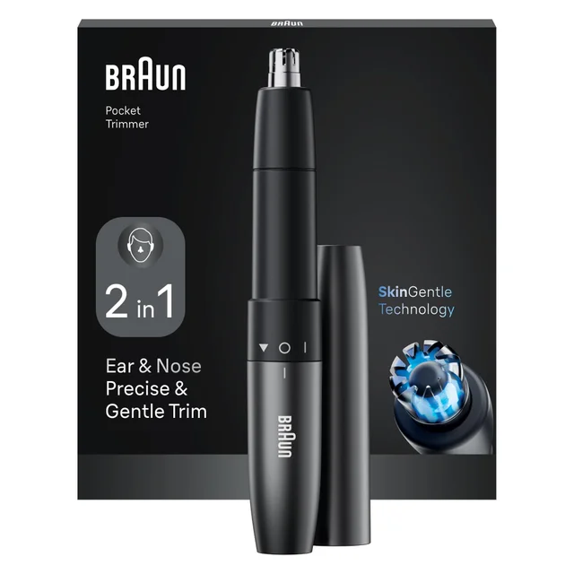 Image of Braun Ear & Nose Trimmer EN20 showing device and outer packaging