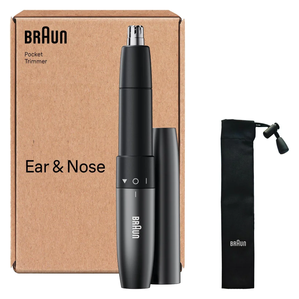 Image of Braun Ear & Nose Trimmer EN21e SBOX showing device and outer packaging