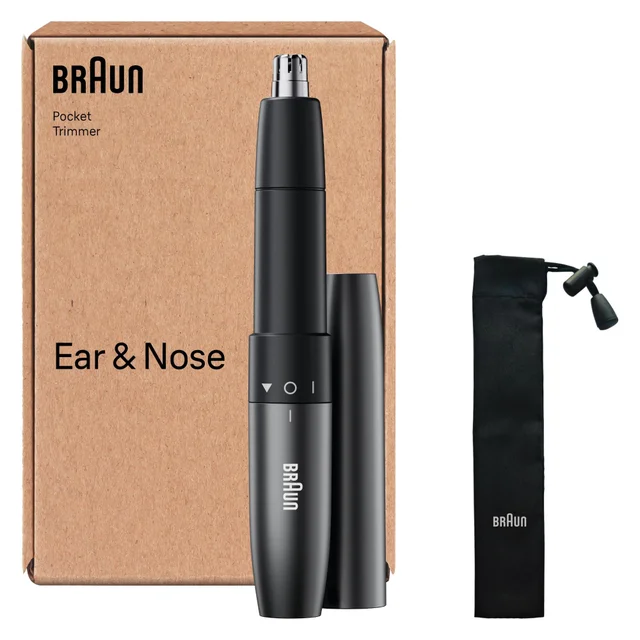 Image of Braun Ear & Nose Trimmer EN21e SBOX showing device and outer packaging