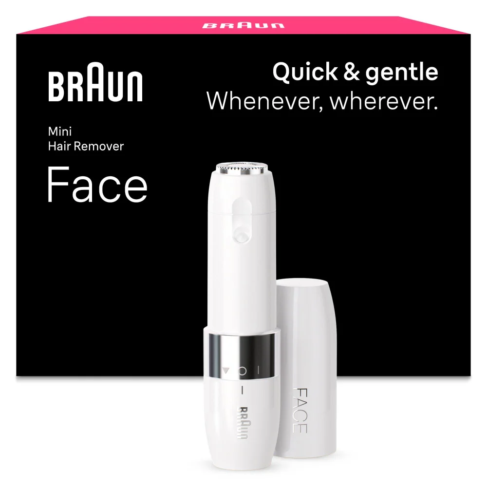 Image of Braun Mini Face Trimmer FS1000 showing device and outer packaging