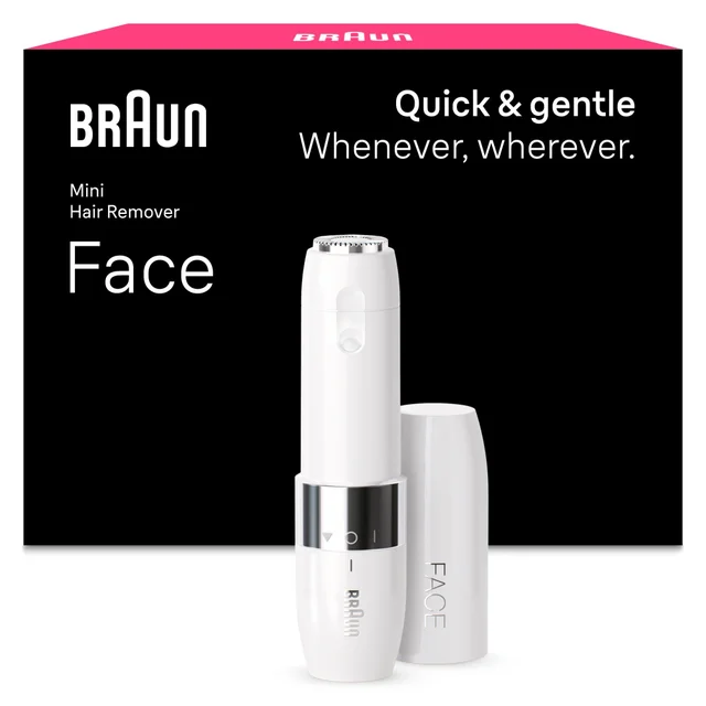 Image of Braun Mini Face Trimmer FS1000 showing device and outer packaging