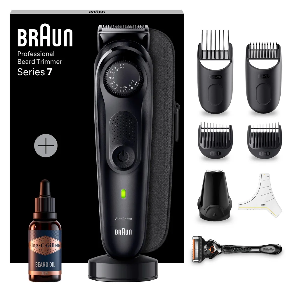 Braun Bundle: Beard Trimmer 7 & King C. Gillette Beard Oil Image 1