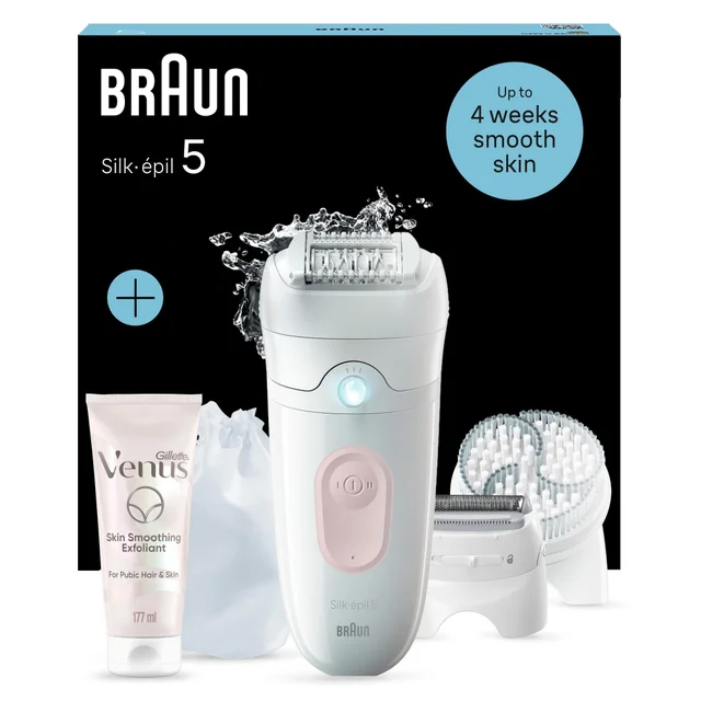 Image of Braun Bundle: Silk-epil Series 5 and Satin Care Exfoliant for Pubic Hair