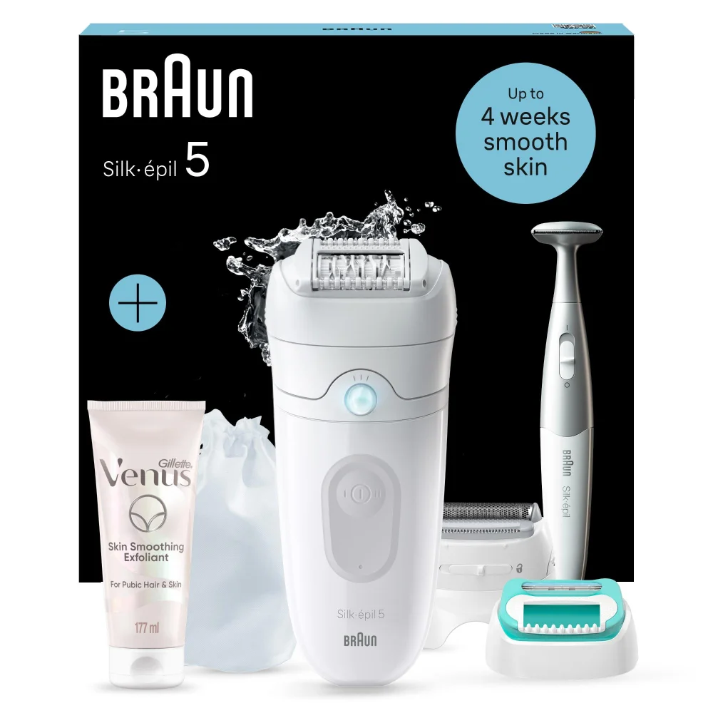 Image of Braun Bundle: Silk-epil Series 5 and Satin Care Exfoliant for Pubic Hair