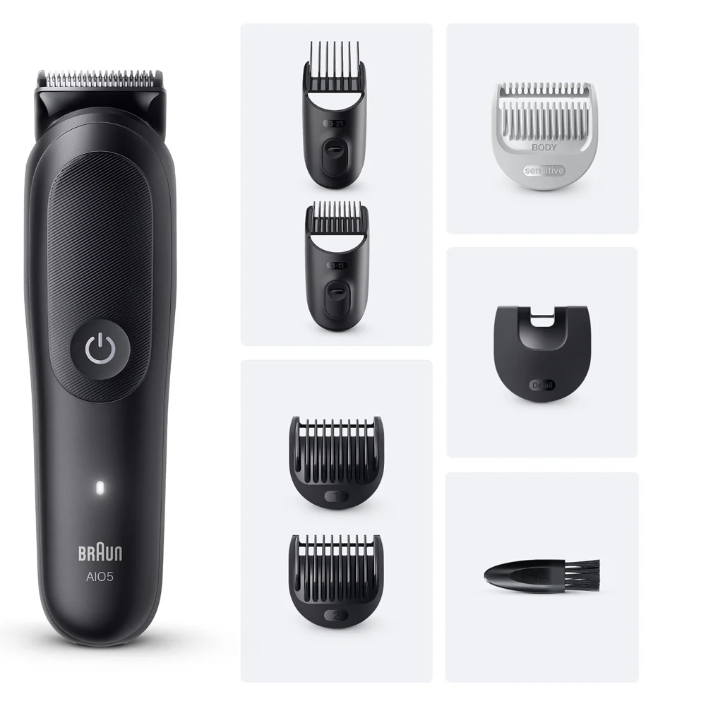 Primary Image showing components of Braun All-in-One Trimmer Style Kit AIO5520