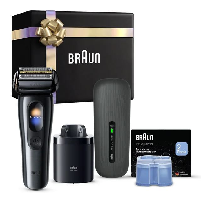 Braun Gift Box: Nevo 17010C Electric Shaver & CCR2 Cleaning Cartridges
