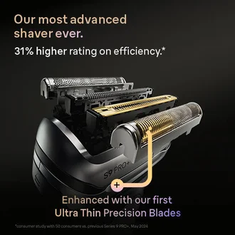 Braun Series 9 PRO+ shaver replacement head. Enhanced with Ultra Thin Precision Blades