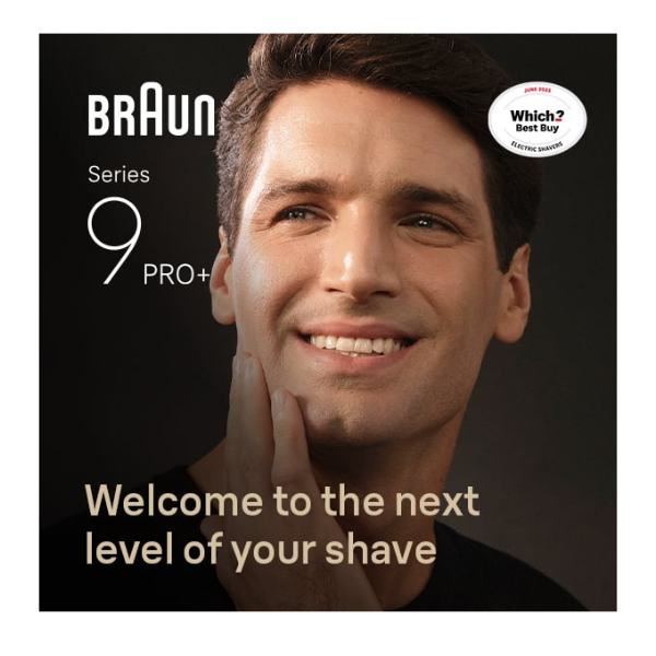 Man with clean shaven face. Braun Series 9 Pro+ Electric Shavers for perfect closeness & skin protection. Which Best Buy 2025