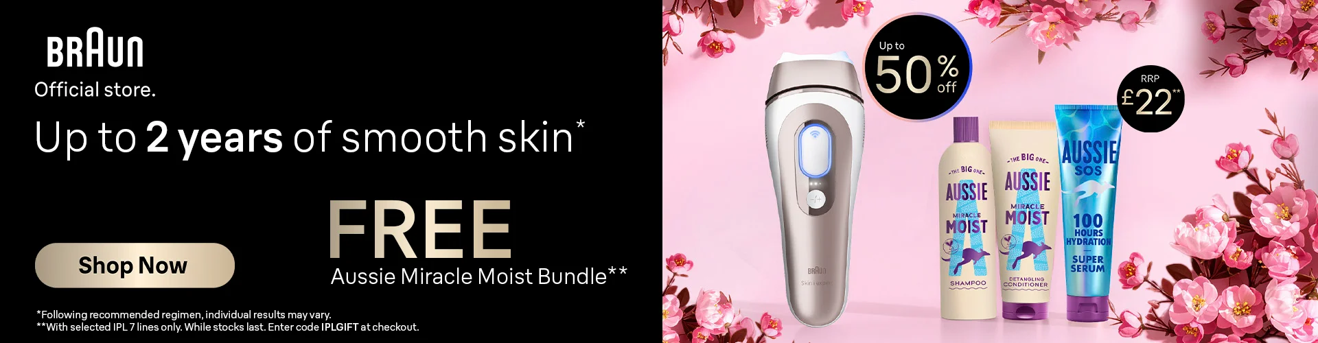 Braun Official Store Up to 2 years of smooth skin Free Aussie Miracle Moist Bundle Shop Now