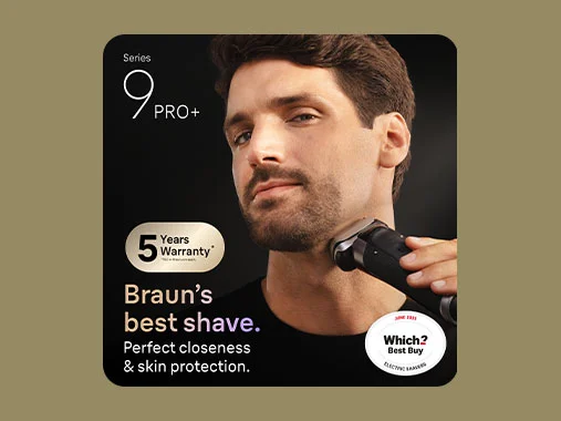 Braun's best shave. Man shaving beard with Braun Series 9 PRO+. Which Best Buy Electric Shavers June 2025
