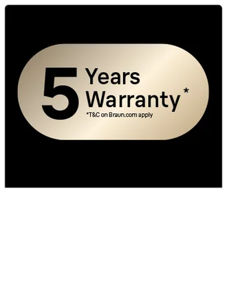 Up to 5 years warranty - black box with white shield and tick inside it