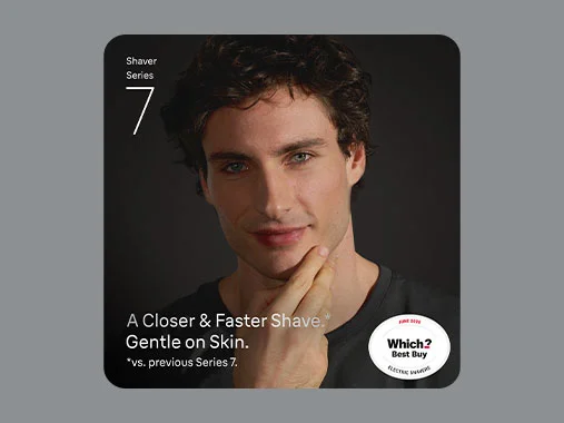 Man touching clean shaven face. Braun Series 7 for a closer and faster shave. Which Best Buy Electric Shavers June 2025.