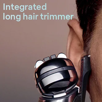 Integrated long hair trimmer