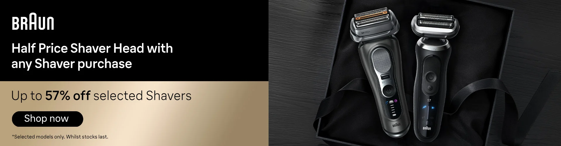 Half price shaver head with any shaver purchase up to 57% off selected shavers shop now